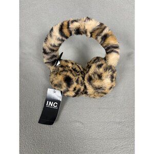 INC International Concepts Faux Fur Leopard Print Cozy Ear Muffs One Size NWT's